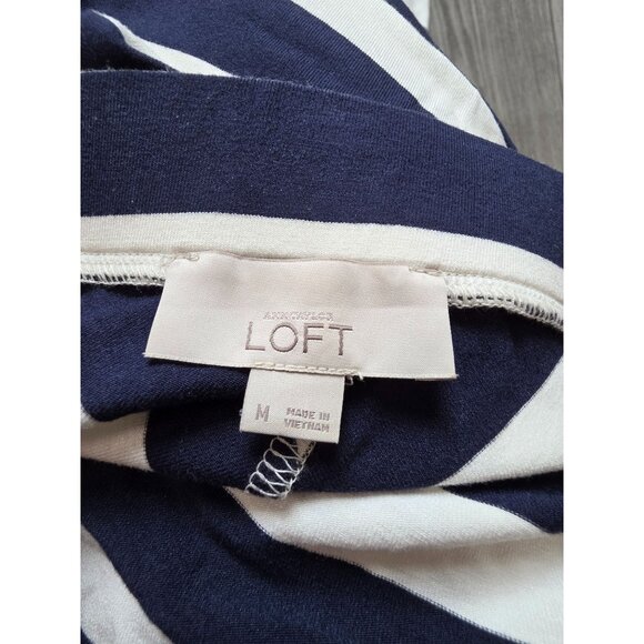 Loft Navy & White Chevron Maxi Skirt  Size M - Picture 4 of 5